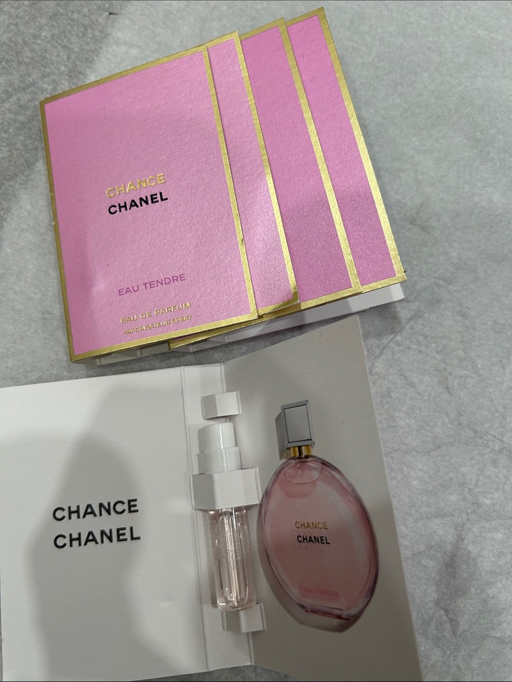 5 CHANEL Chance Eau Tendre Pink & Gold Sample